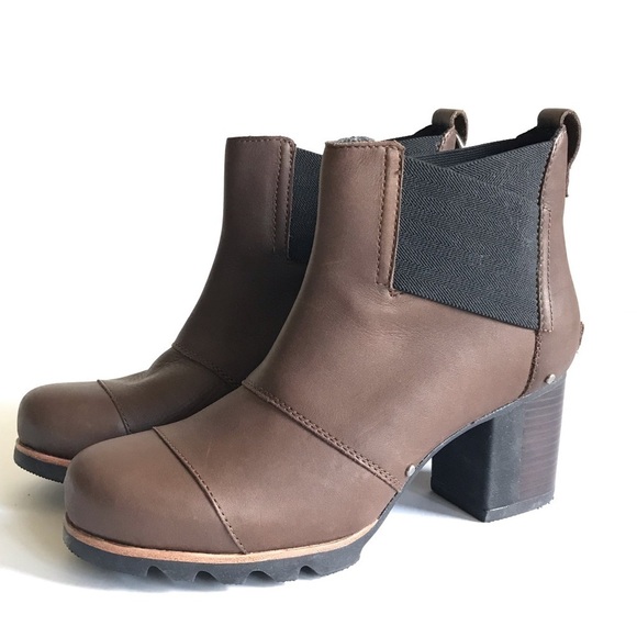 Sorel Addington Chelsea Waterproof Chunky Lugged Block Heel Boots Sz 10.5 - Picture 1 of 7